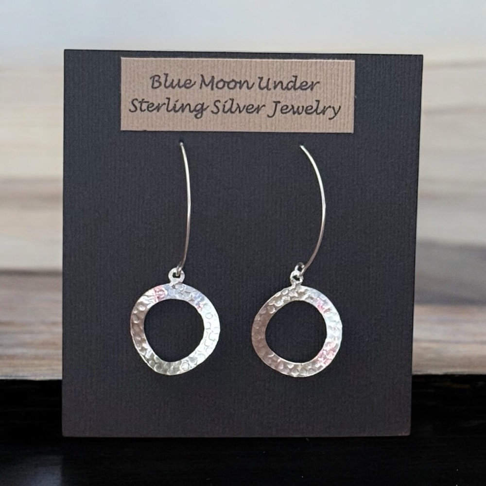 NWT 925 Sterling Silver Hammered Disc Earrings! Hypoallergenic! NEW!